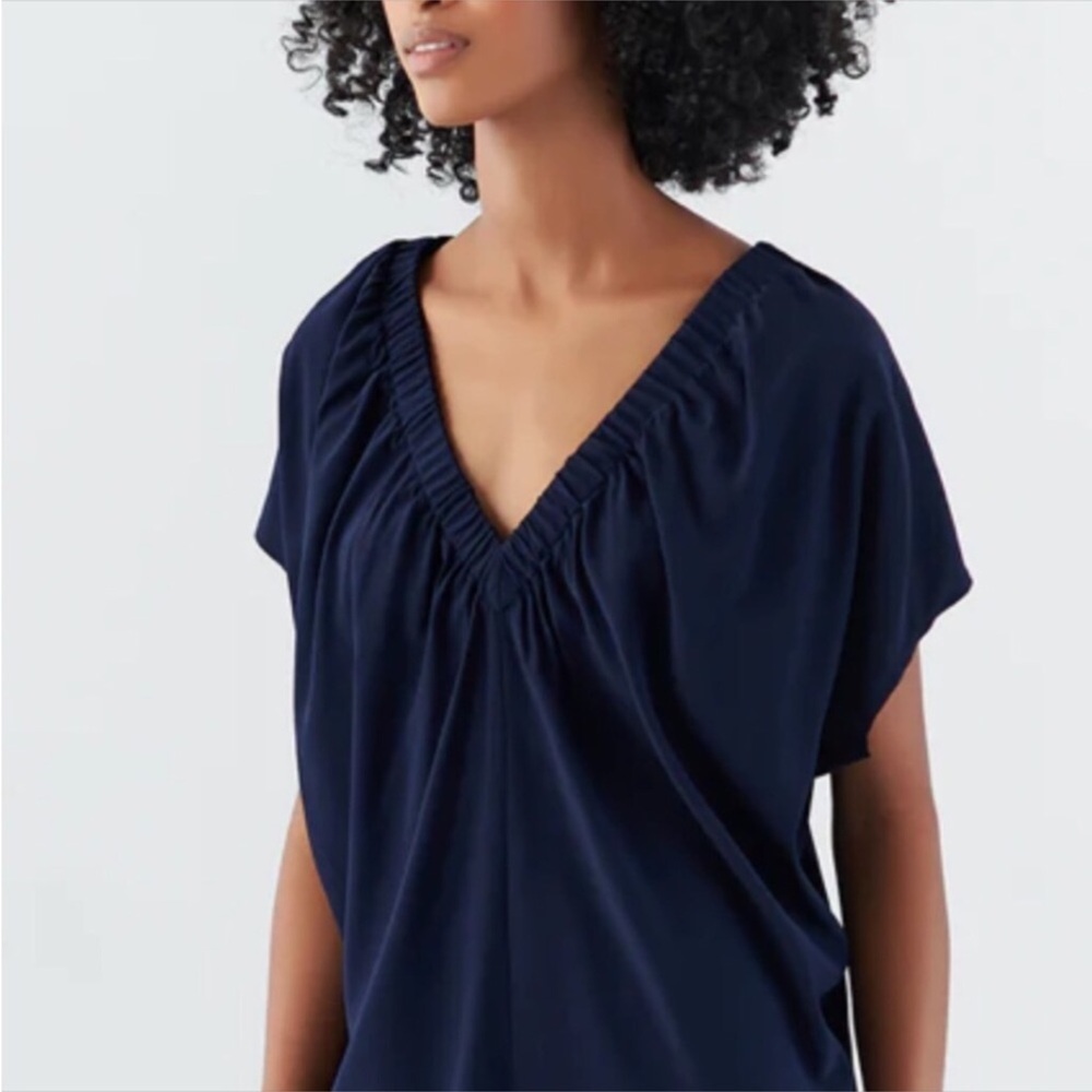 ZERO + MARIA CORNEJO] Signature Black Ruched Neck Tilly Tunic Top - Picture 4 of 15